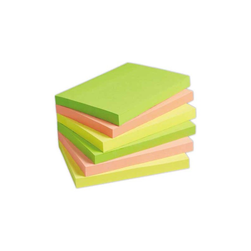 Notes repositionnables FIDUCIAL 76x102mm assorties, 100 feuilles  x6 - Fiducial