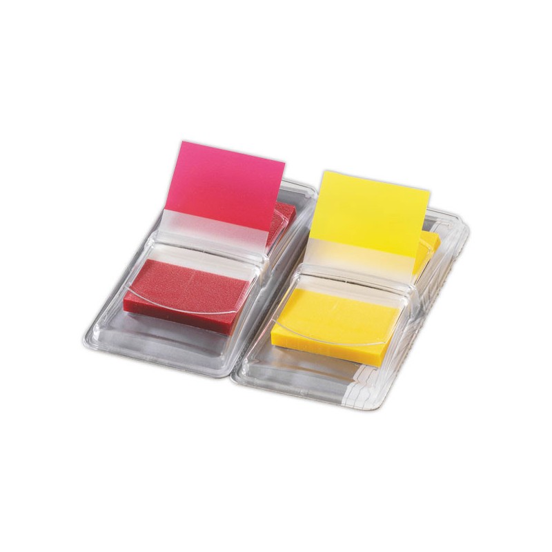 Marque-pages Fiducial film 2,5 x 4,4 cm - jaune et rouge  - Fiducial