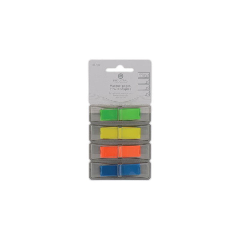 Marque-pages Fiducial film 1,2 x 4,5 cm - coloris assortis.  - Fiducial