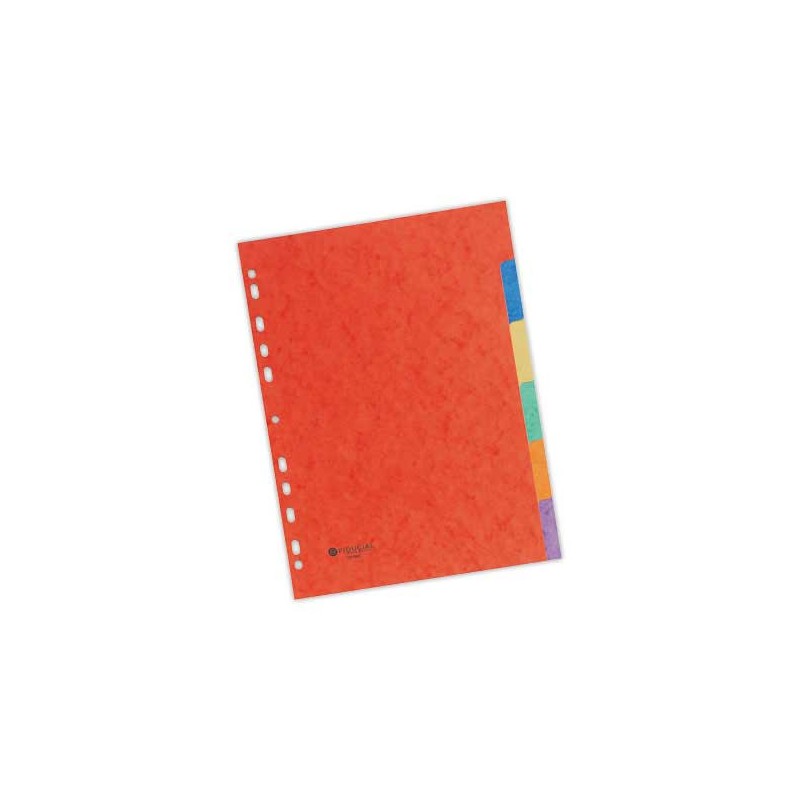 Jeu d'intercalaires FIDUCIAL carte lustrée 3/10è pour A4 - 6 touches  - Fiducial