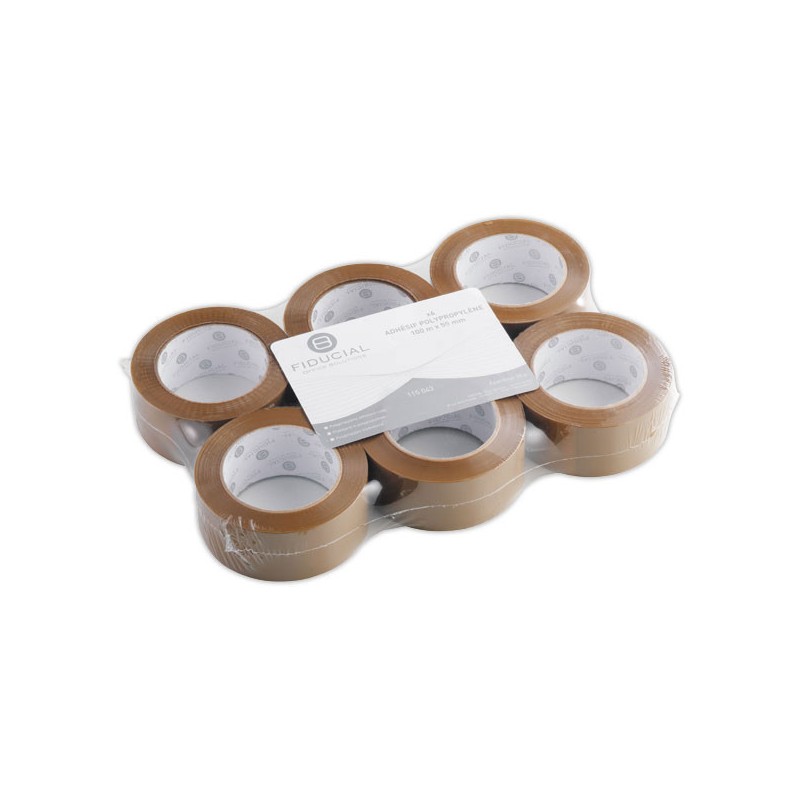 Rouleaux d'adhésif d'emballage FIDUCIAL en polypro - 100 m x 48 mm  x6 - Fiducial
