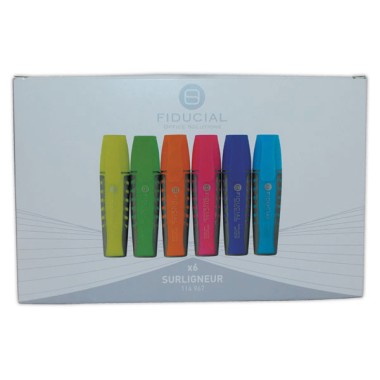 Surligneurs FIDUCIAL pointe large Assortis  x6 - Fiducial