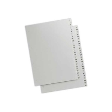 Jeu d'intercalaires numériques FIDUCIAL polyprop. A4 maxi 52 touches  - Fiducial
