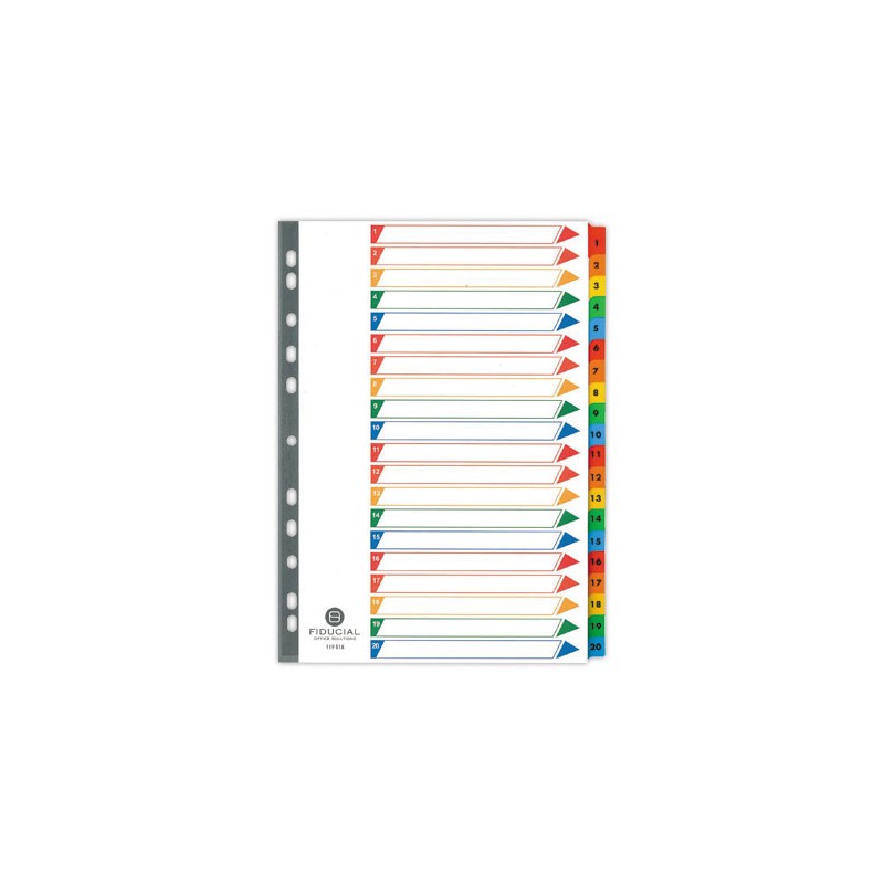 Jeu d'intercalaires numériques FIDUCIAL Mylar pour format A4 - 1 à 20  - Fiducial