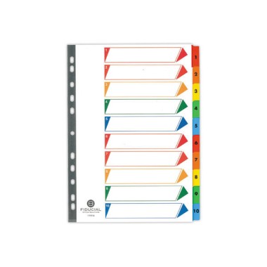 Jeu d'intercalaires numériques FIDUCIAL Mylar pour format A4 - 1 à 10  - Fiducial