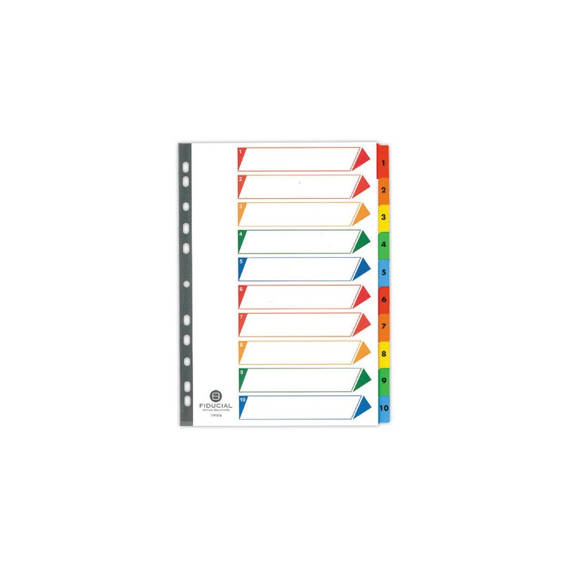 Jeu d'intercalaires numériques FIDUCIAL Mylar pour format A4 - 1 à 10  - Fiducial