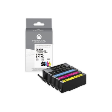 Pack cartouches Canon PGI-570/CLI-571XL compatible FIDUCIAL  x5 - Fiducial