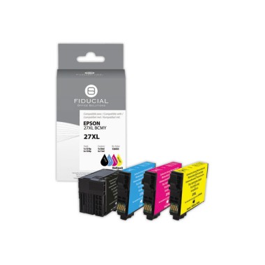 Pack cartouches Epson 27XL noire et couleurs compatible FIDUCIAL  x4 - Fiducial