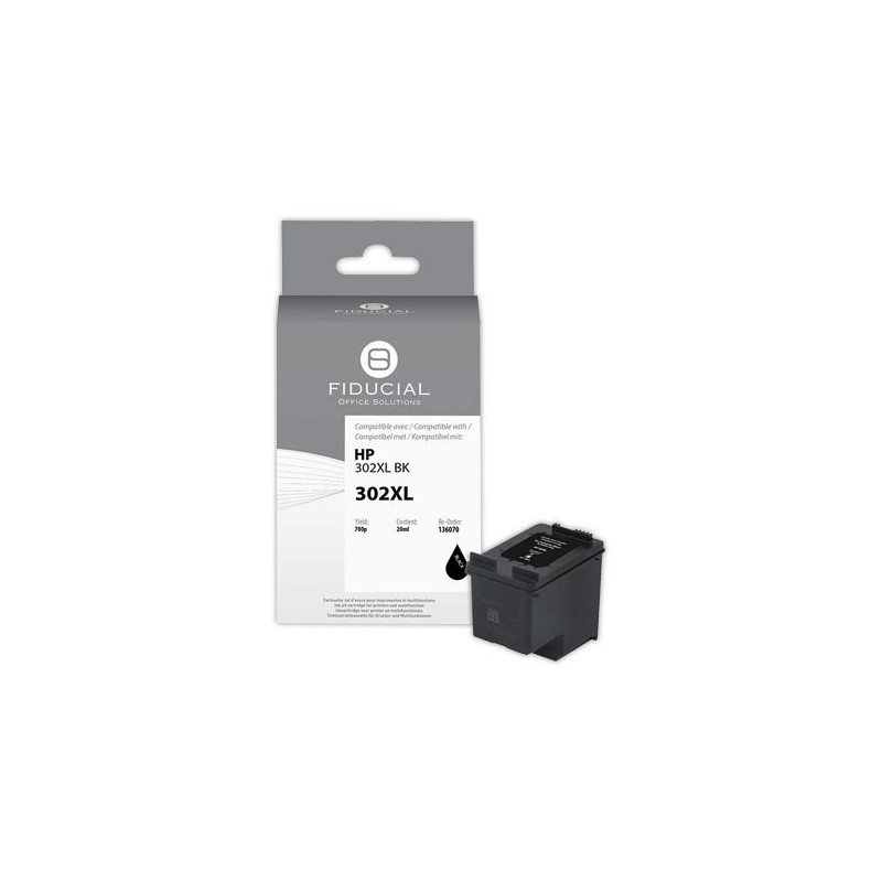 Cartouche Hp302XL noire compatible FIDUCIAL  - Fiducial