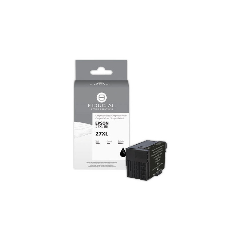 Cartouche Epson 27XL noire compatible FIDUCIAL  - Fiducial