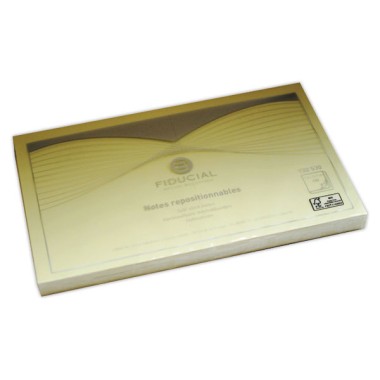 Bloc de notes repositionnables FIDUCIAL 76x 127 mm - jaune  - Fiducial