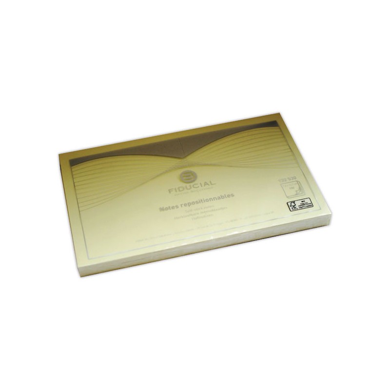 Bloc de notes repositionnables FIDUCIAL 76x 127 mm - jaune  - Fiducial