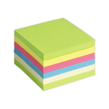 Blocs notes repositionn. super adhésives Fiducial 76x76 mm ass vives  x6 - Fiducial