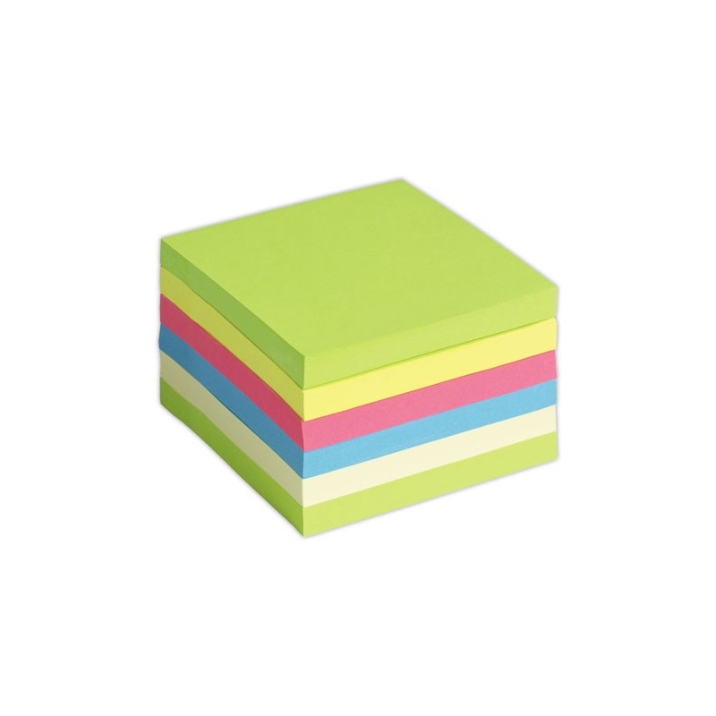 Blocs notes repositionn. super adhésives Fiducial 76x76 mm ass vives  x6 - Fiducial