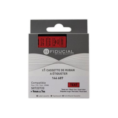 Ruban K7 pour titreuse DYMO S0720720 9mm rouge impression noire  - Fiducial