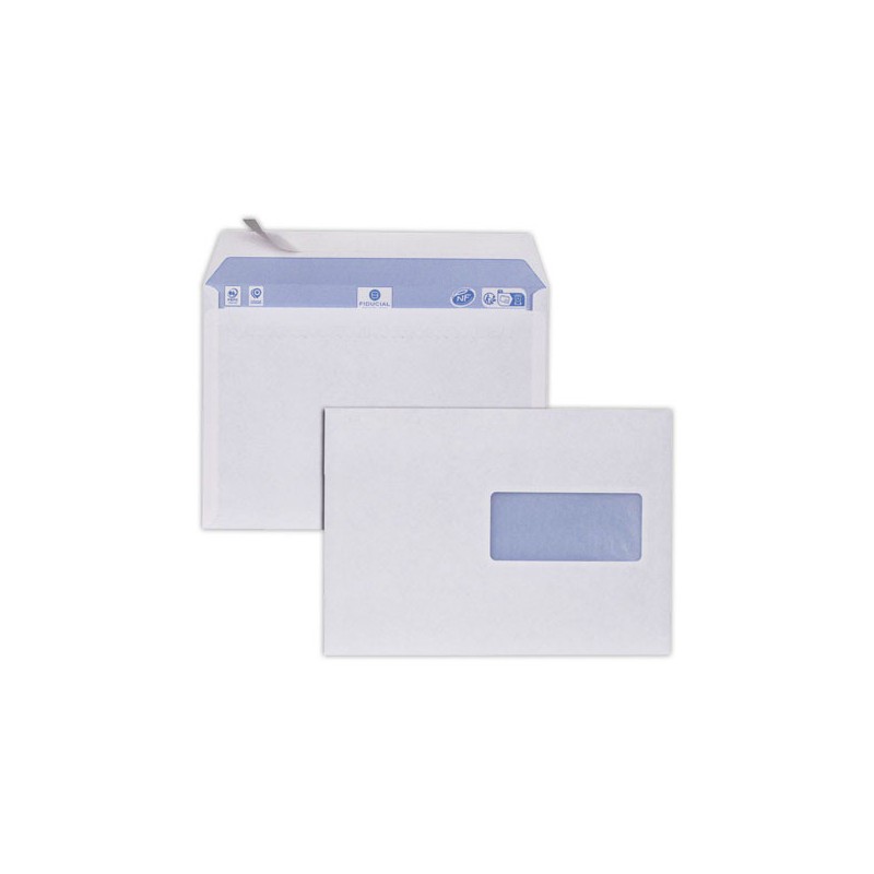 enveloppes blanches 162x229 fen haute 45x100 80 g siliconée  x500 - Fiducial