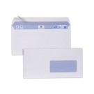 enveloppes blanches 110x220 fenêtre 45x100 80 g bande siliconée  x500 - Fiducial