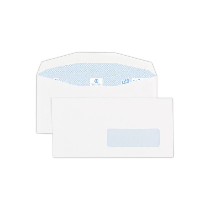 enveloppes MSPA blanches 114X229 fen 45x100 80gr gommées recyclées  x1000 - Fiducial