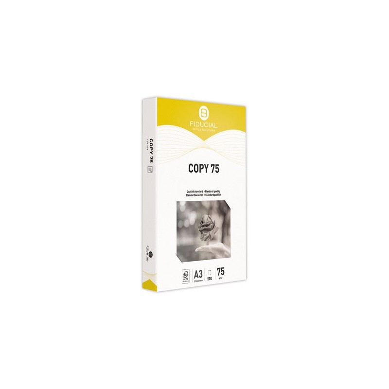 ramettes de 500 feuilles de papier blanc A3 75g COPY 75 FIDUCIAL  x3 - Fiducial