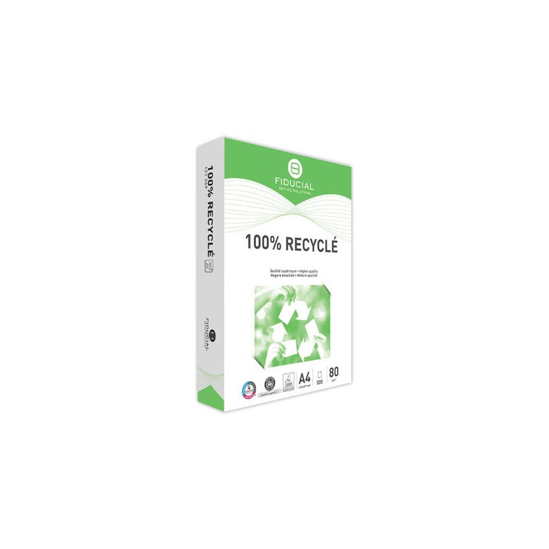 2500 feuilles de papier blanc A4 100% recyclé FIDUCIAL  - Fiducial