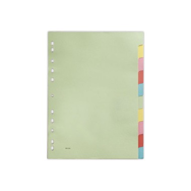 Jeu d'intercalaires carte 2,5/10e format A4 - 10 touches  - Fiducial