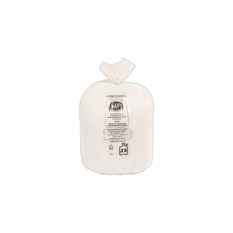 Sacs à déchets 50L NF BLANC  x25 - Fiducial