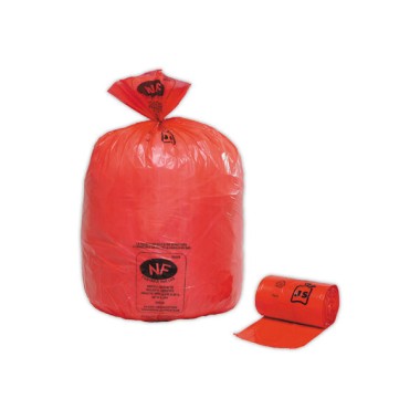 Sacs à déchets 50L NF rouge  x25 - Fiducial