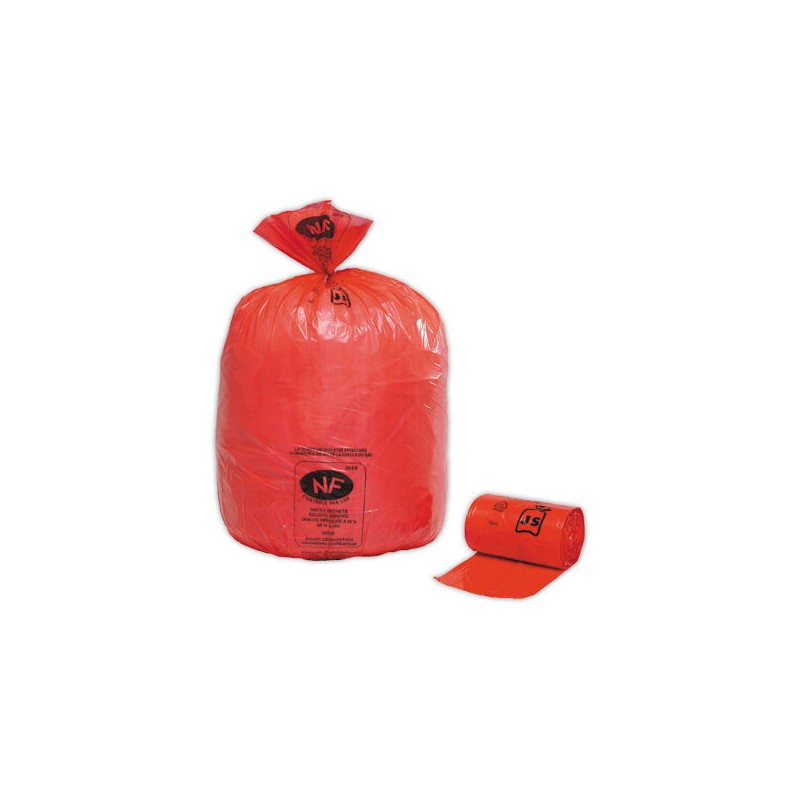 Sacs à déchets 50L NF rouge  x25 - Fiducial