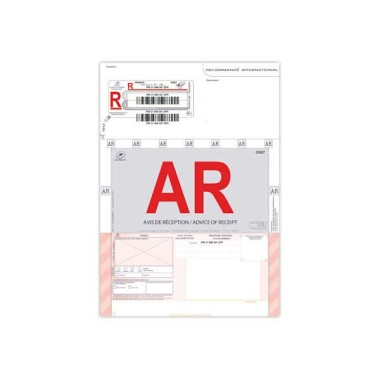 Recommandés avec accusé de réception A4 pour imprimante International  x250 - Fiducial