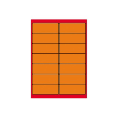 Planches d'étiquettes L99xH38,1 mm 1400 étiq/ boîte, orange vif  x100 - Fiducial
