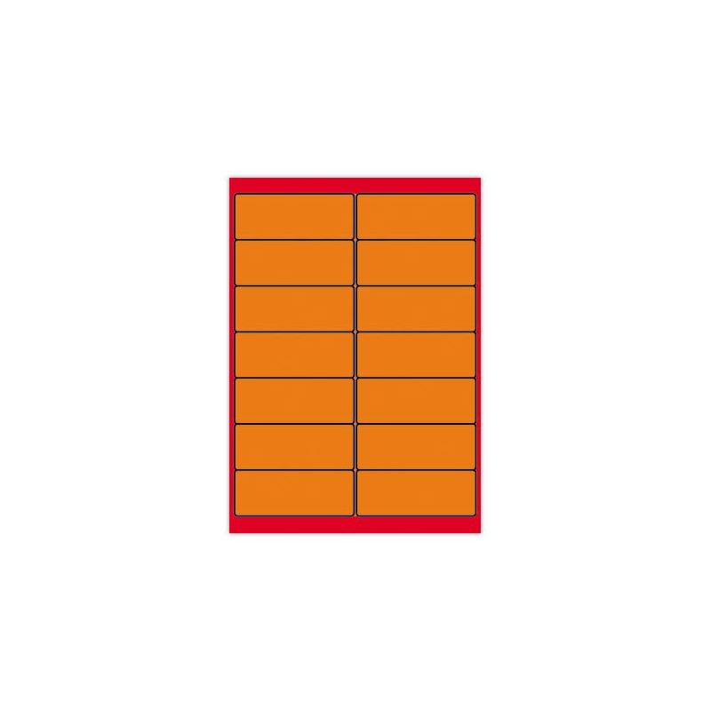 Planches d'étiquettes L99xH38,1 mm 1400 étiq/ boîte, orange vif  x100 - Fiducial