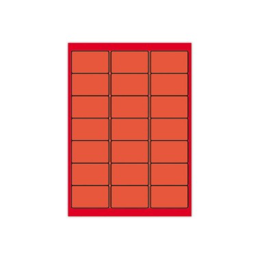 Planches d'étiquettes L63,5xH38,1 mm 2100 étiq/ boîte, orange vif  x100 - Fiducial