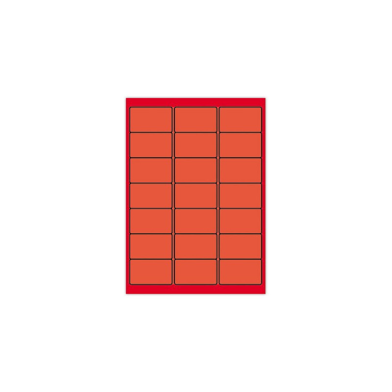 Planches d'étiquettes L63,5xH38,1 mm 2100 étiq/ boîte, orange vif  x100 - Fiducial