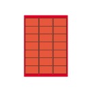 Planches d'étiquettes L63,5xH38,1 mm 2100 étiq/ boîte, orange vif  x100 - Fiducial