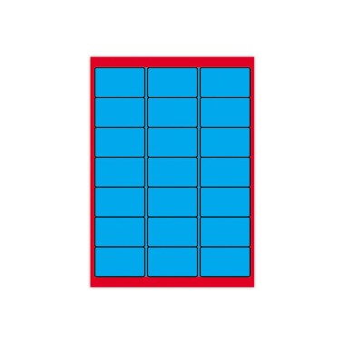 Planches d'étiquettes L63,5xH38,1 mm 2100 étiq/ boîte, bleu vif  x100 - Fiducial