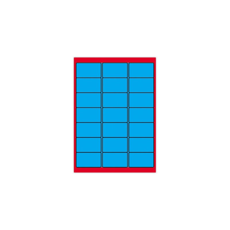 Planches d'étiquettes L63,5xH38,1 mm 2100 étiq/ boîte, bleu vif  x100 - Fiducial