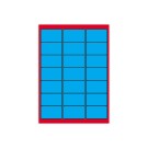 Planches d'étiquettes L63,5xH38,1 mm 2100 étiq/ boîte, bleu vif  x100 - Fiducial