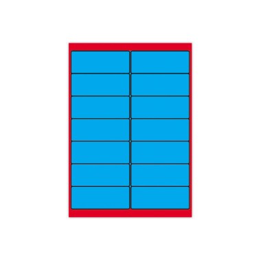 Planches d'étiquettes L99xH38,1 mm 1400 étiq/ boîte, bleu vif  x100 - Fiducial