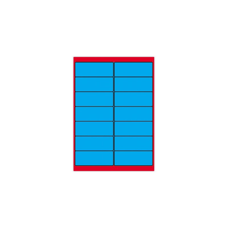 Planches d'étiquettes L99xH38,1 mm 1400 étiq/ boîte, bleu vif  x100 - Fiducial