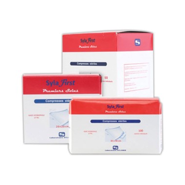 Compresses de gaze stériles 5 cm x 5 cm  x10 - Fiducial