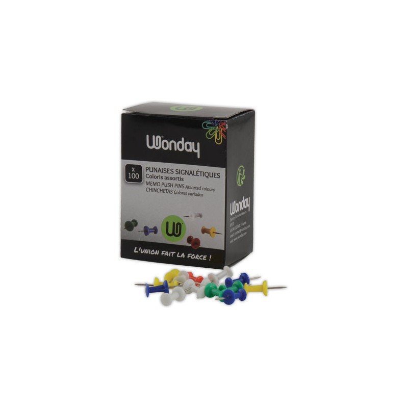 Punaises bobine assorties  x100 - Fiducial