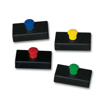 Aimants rectangulaires à bouton 27x14 mm - assortis  x4 - Fiducial