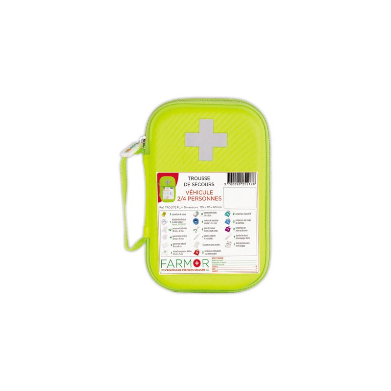 Trousse de secours véhicule pour 2 à 4personnes  - Fiducial