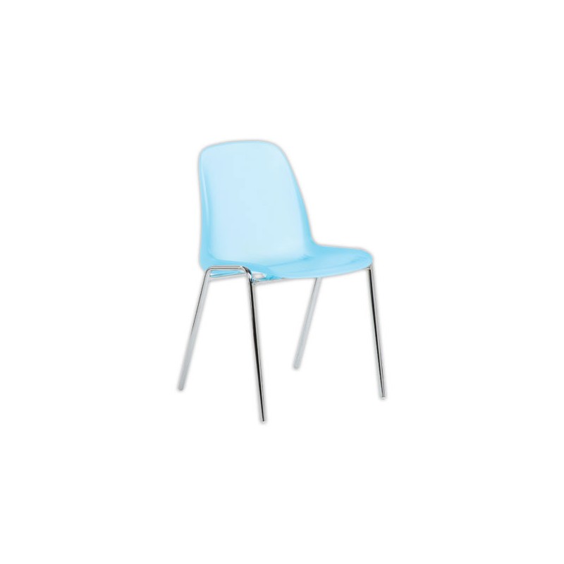 Chaise Charlotte translucide bleu  - Fiducial