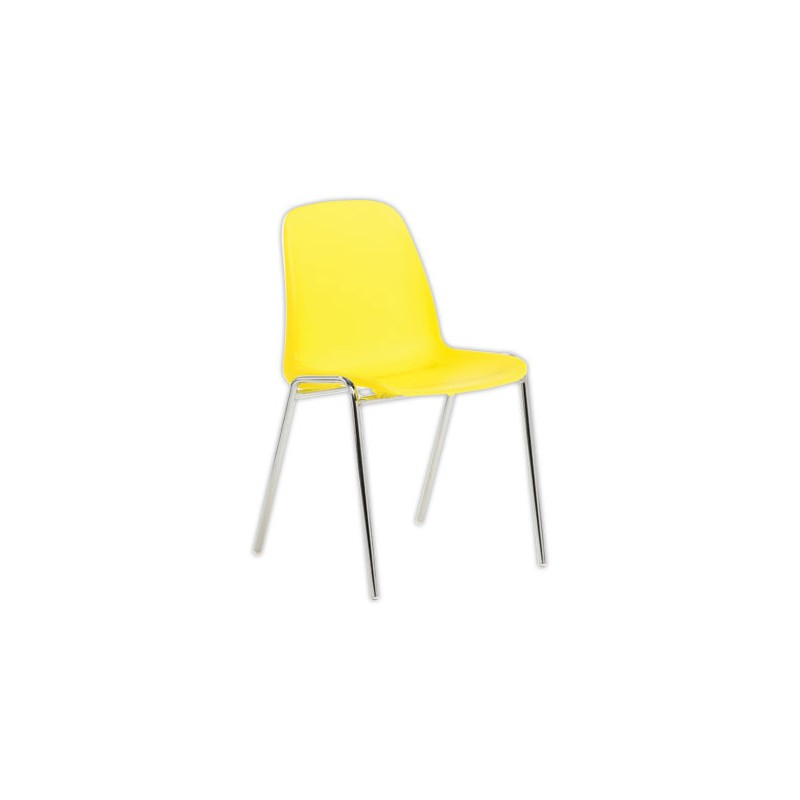Chaise Charlotte translucide jaune  - Fiducial