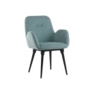 Fauteuils Tissu bleu clair 4 pieds métal montés  x2 - Fiducial