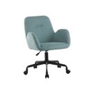 Fauteuils Tissu bleu clair piétement àroulettes montés  x2 - Fiducial