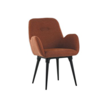 Fauteuils Tissu terracotta 4 pieds métal montés  x2 - Fiducial