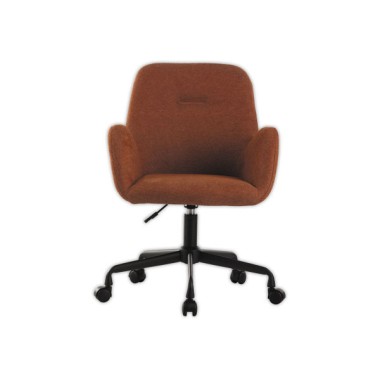 Fauteuils Tissu terracotta piétement àroulettes montés  x2 - Fiducial