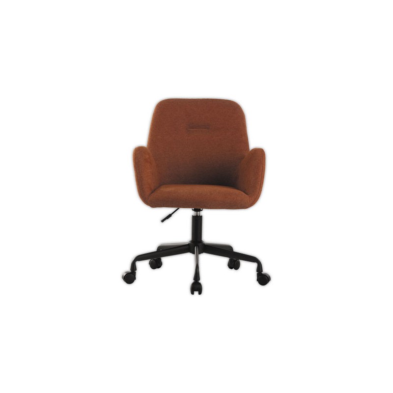 Fauteuils Tissu terracotta piétement àroulettes montés  x2 - Fiducial